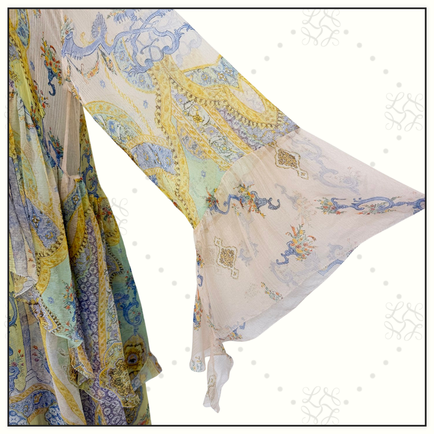 RUFFLE HIGH LOW SILK DRESS