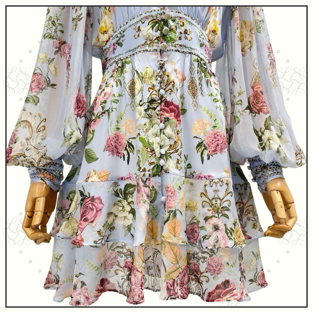 BUTTON FRONT FRILL DRESS