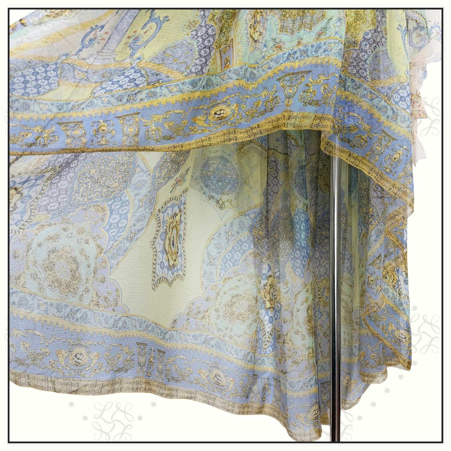 RUFFLE HIGH LOW SILK DRESS