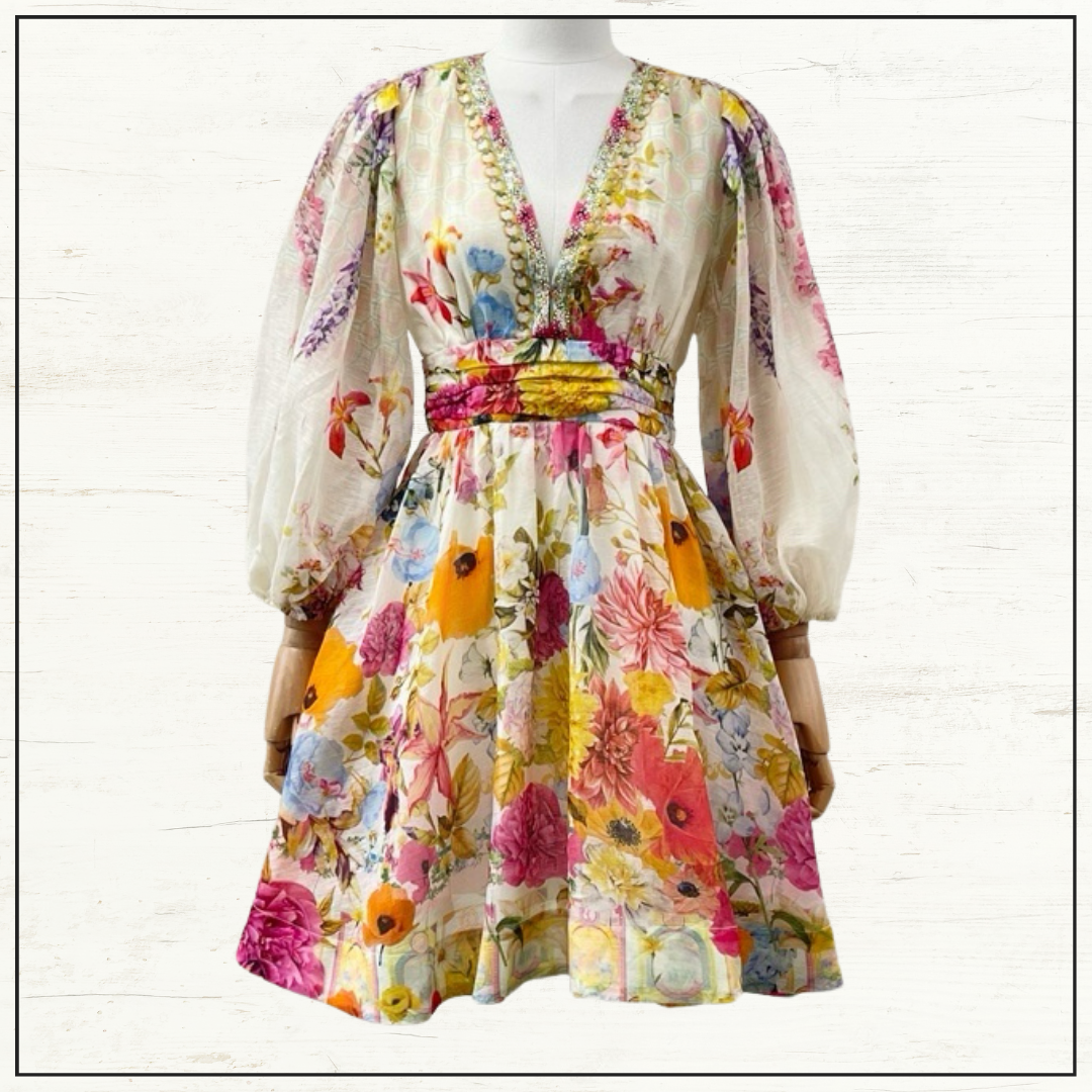 BLOUSON FLARED DRESS