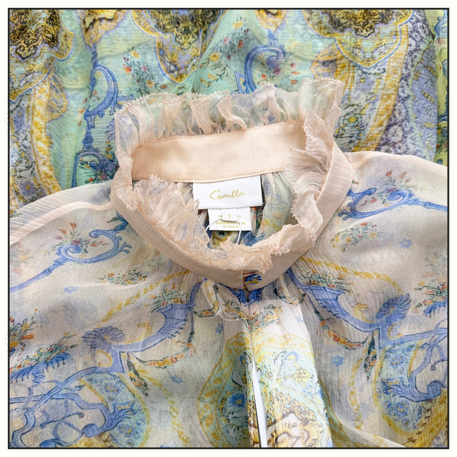 RUFFLE HIGH LOW SILK DRESS