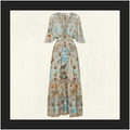 WAISTED DRESS WITH HEM RUFFLE