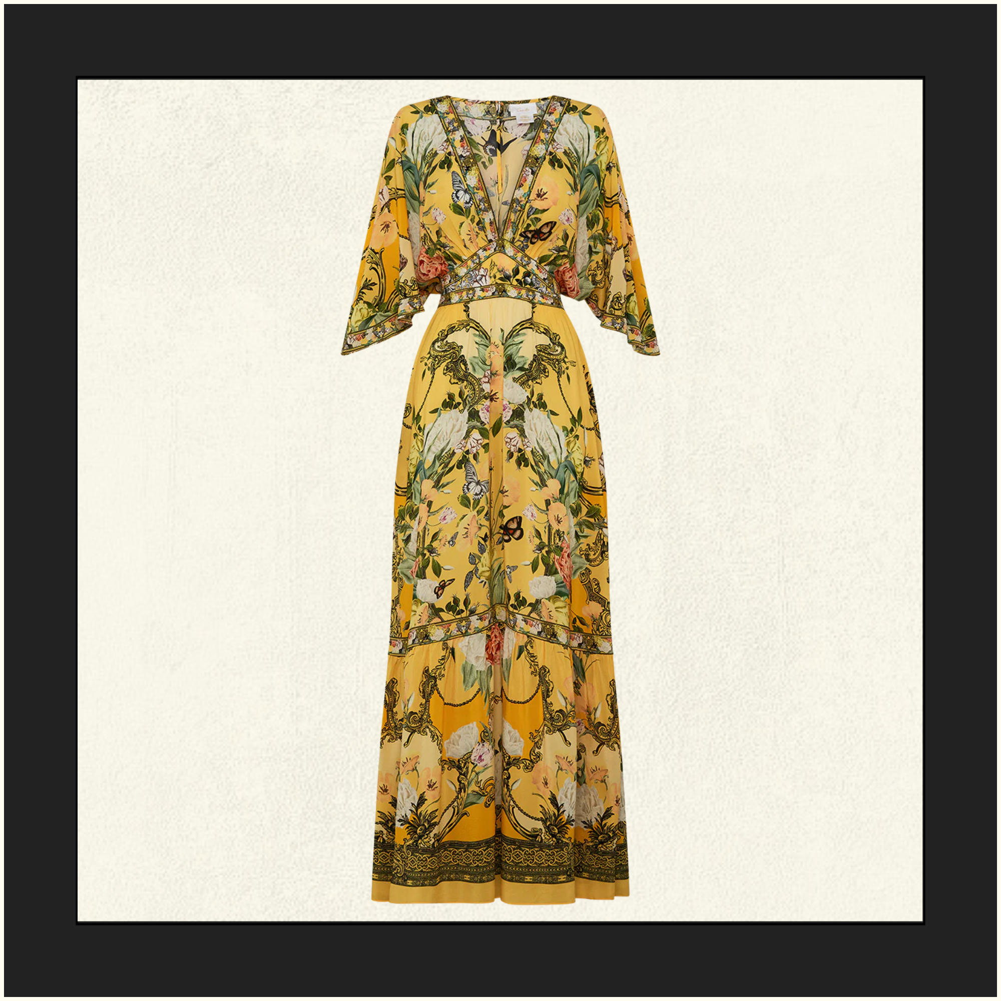 WAISTED DRESS WITH HEM RUFFLE