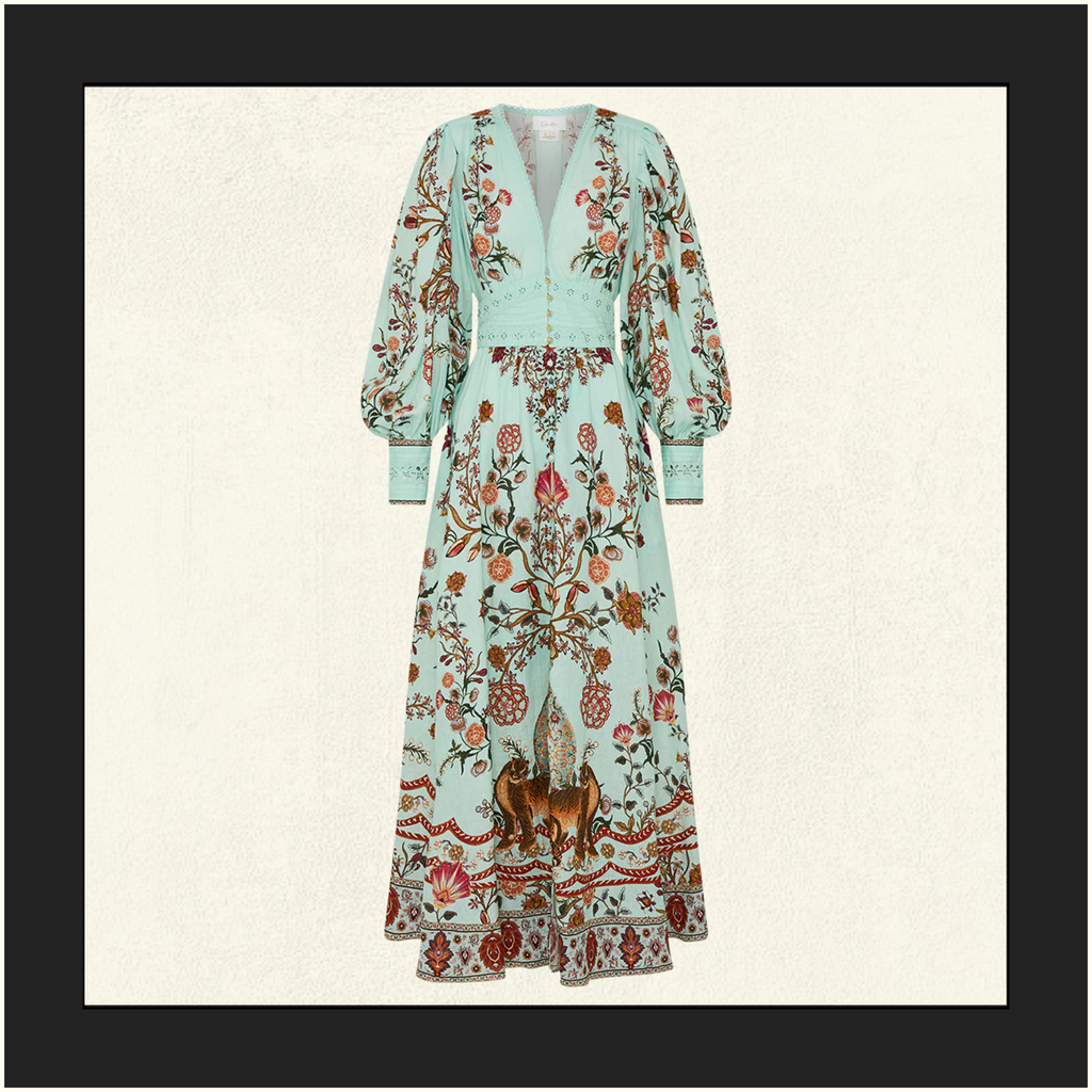 SHAPED WAISTBAND WITH GATHERED SLEEVE DRESS