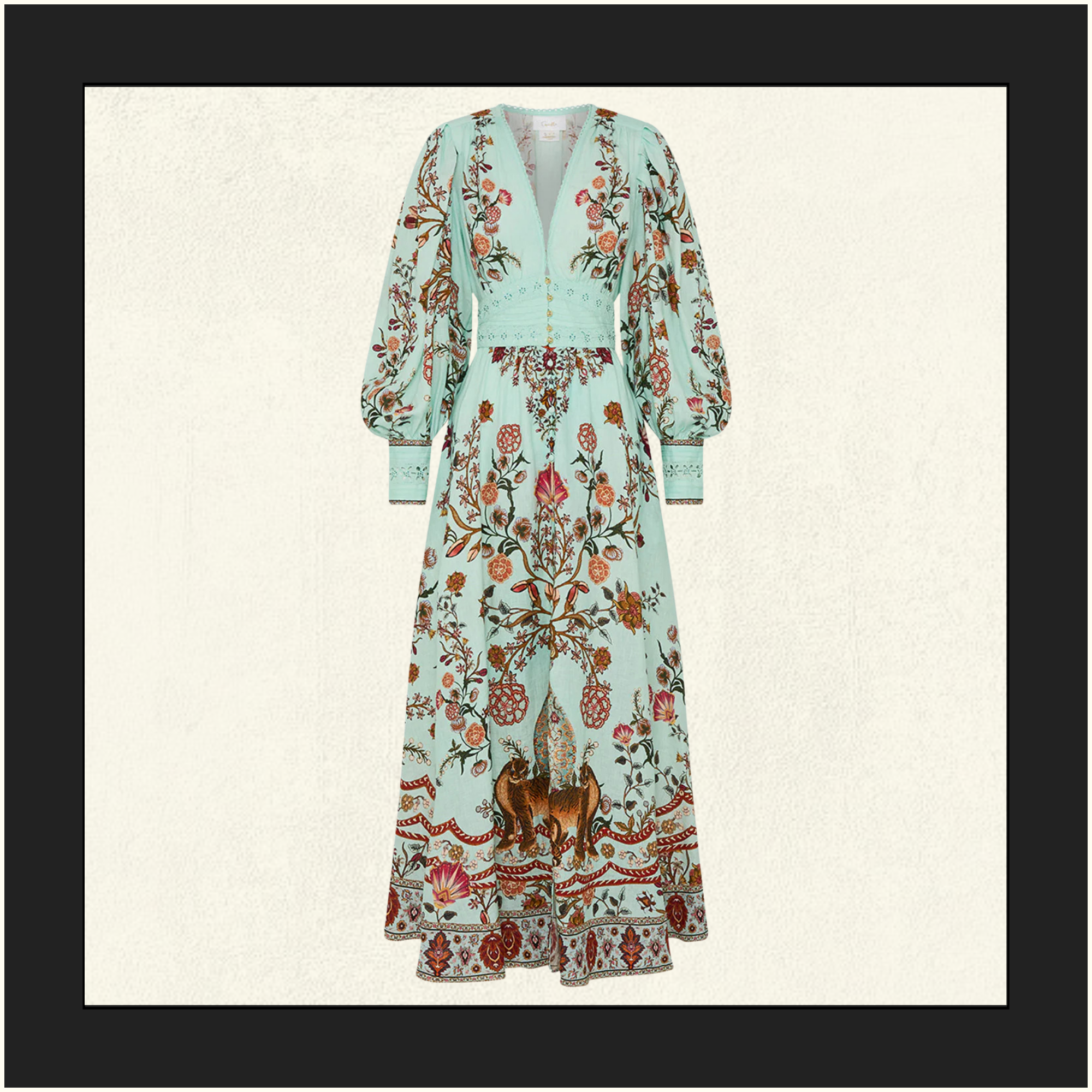 SHAPED WAISTBAND WITH GATHERED SLEEVE DRESS