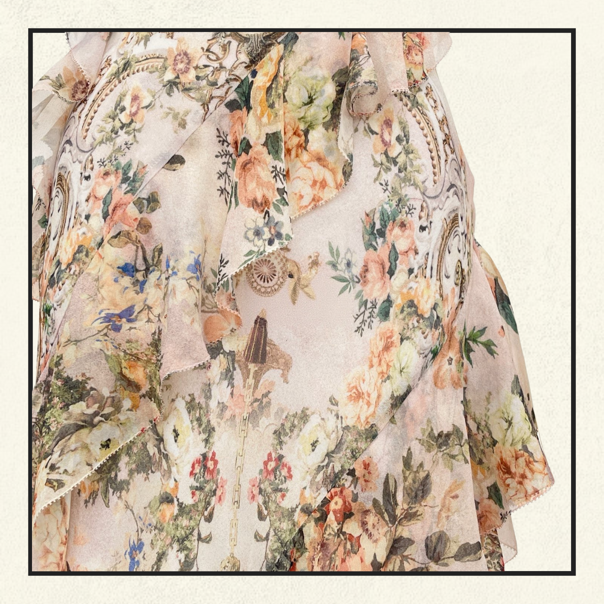 ASYMMETRICAL RUFFLE SLIP DRESS