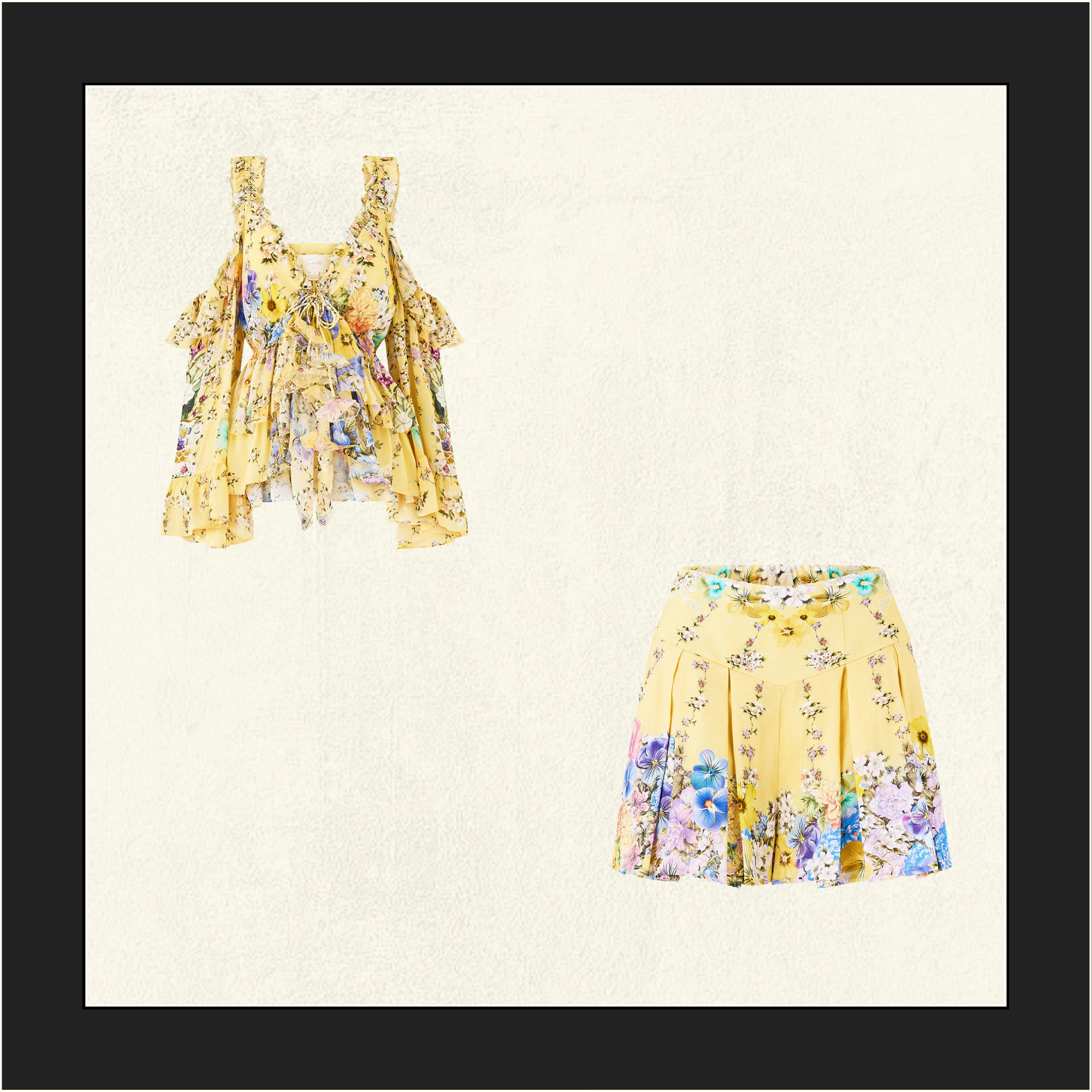COLD SHOULDER RUFFLE TOP & CORSET SHORT
