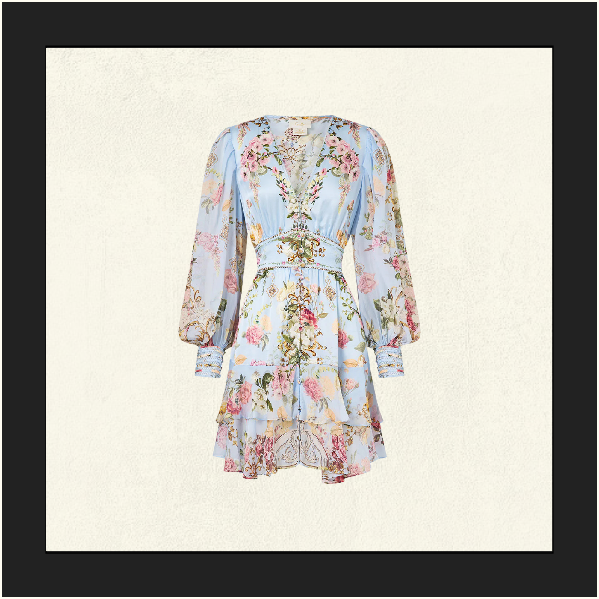 BUTTON FRONT FRILL DRESS