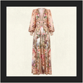 SHAPED WAISTBAND DRESS WITH GATHERED SLEEVE