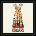 TIERED DRESS WITH NECK FRILL