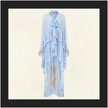 RUFFLE HIGH LOW SILK DRESS