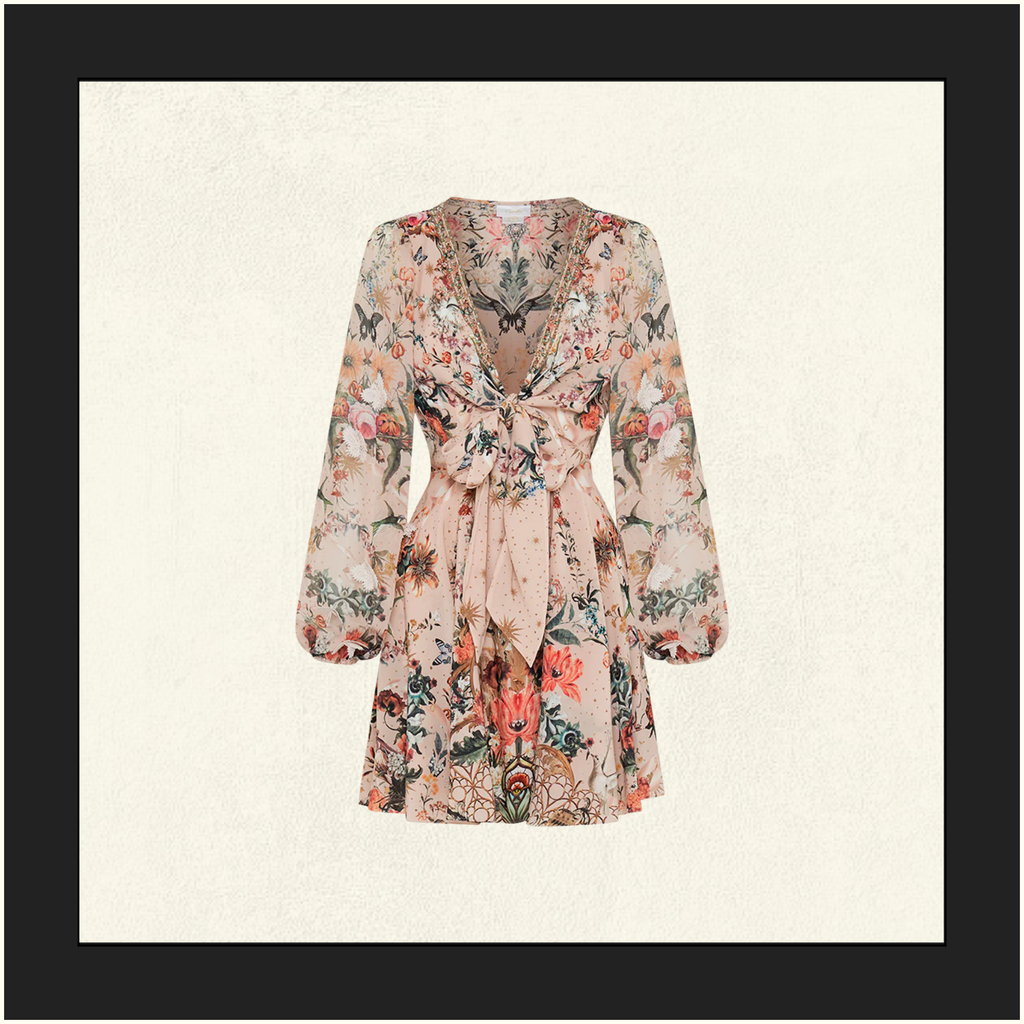 SHORT WRAP TIE DRESS
