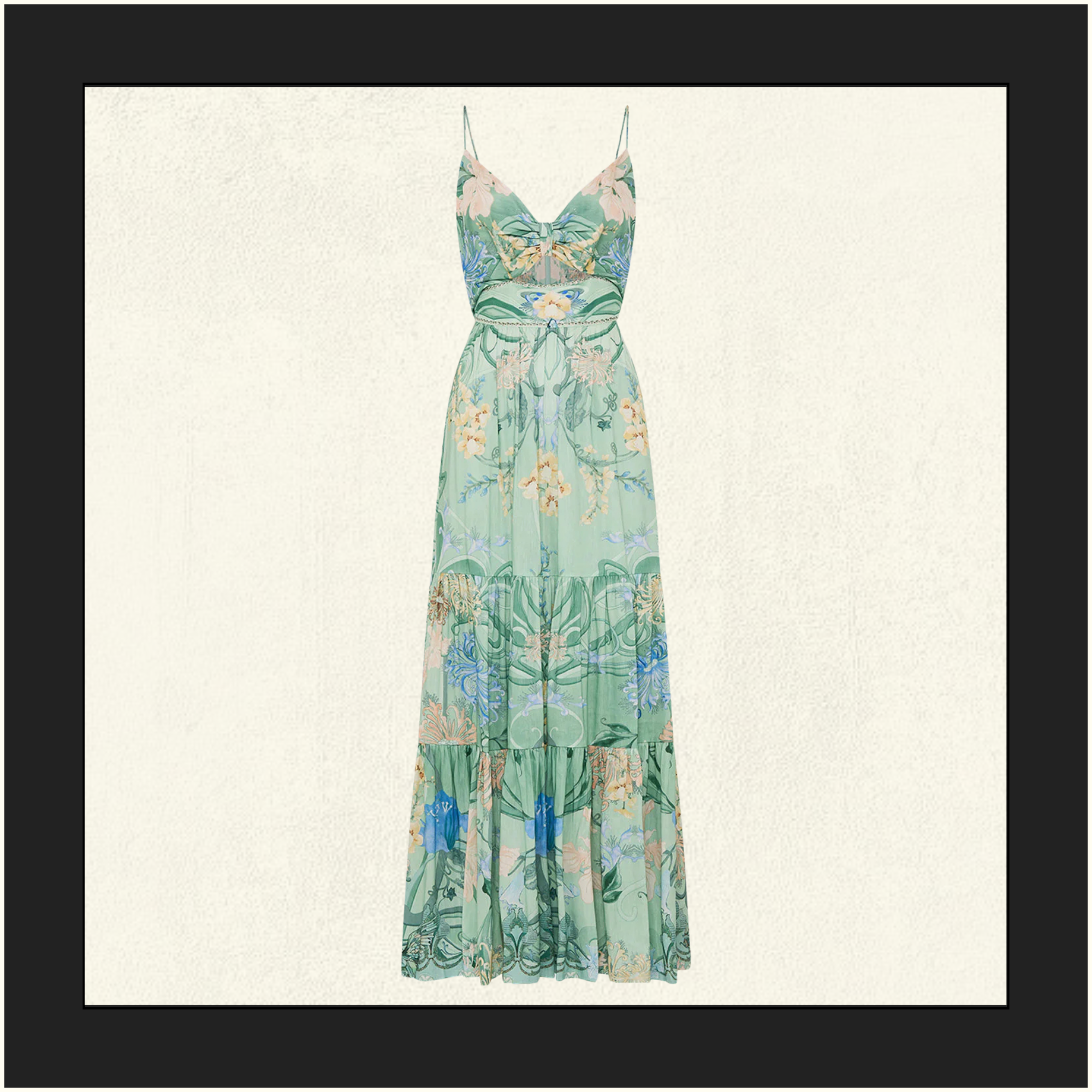CUT OUT BODICE DRESS WITH TIERED SKIRT