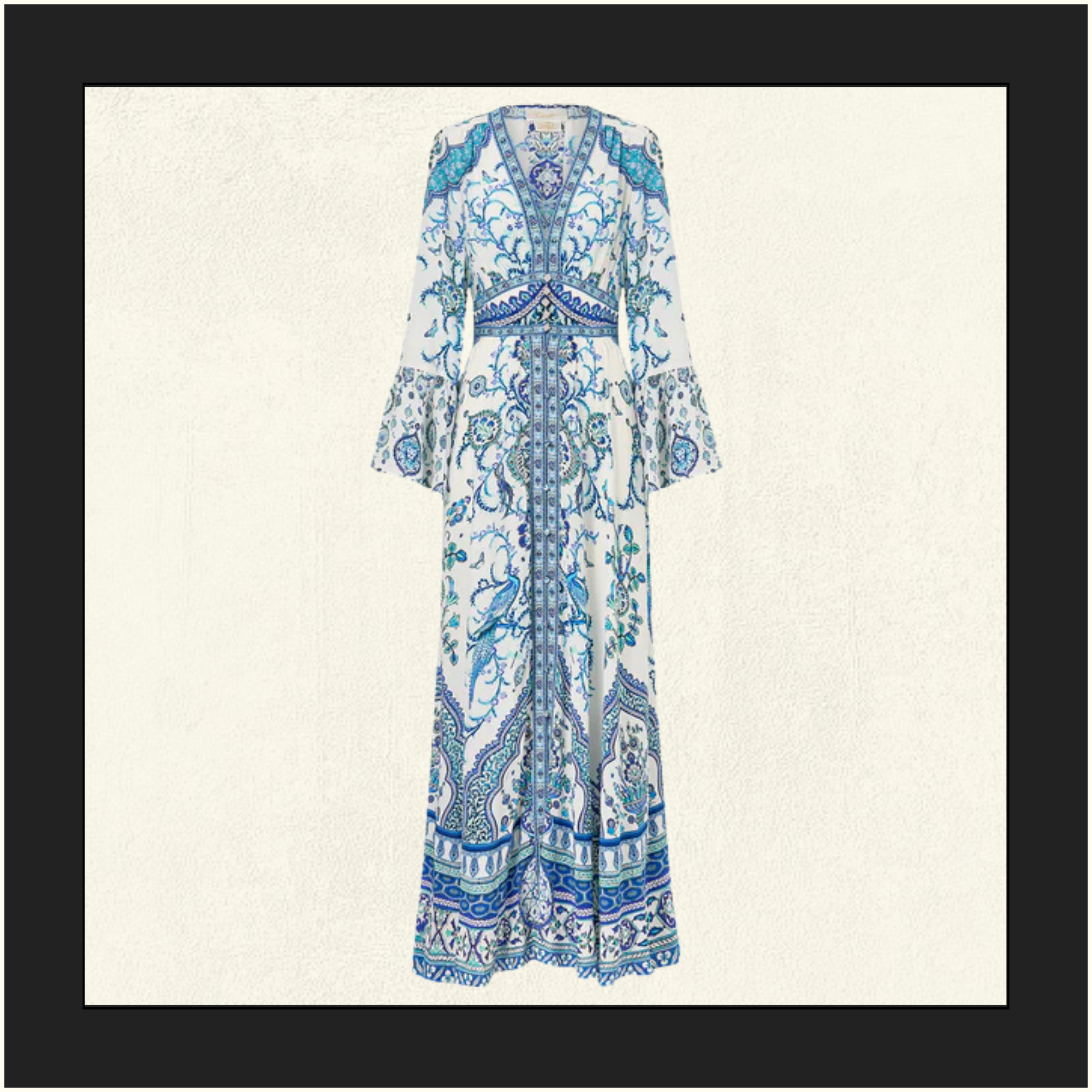 SHAPED WAISTBAND DRESS WITH RUFFLE SLEEVE