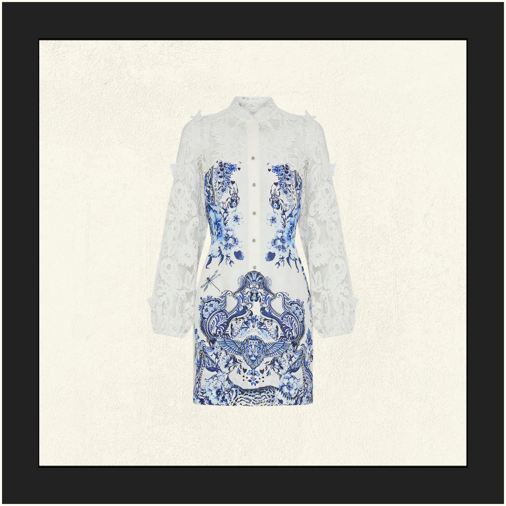 LACE SLEEVE MINI DRESS