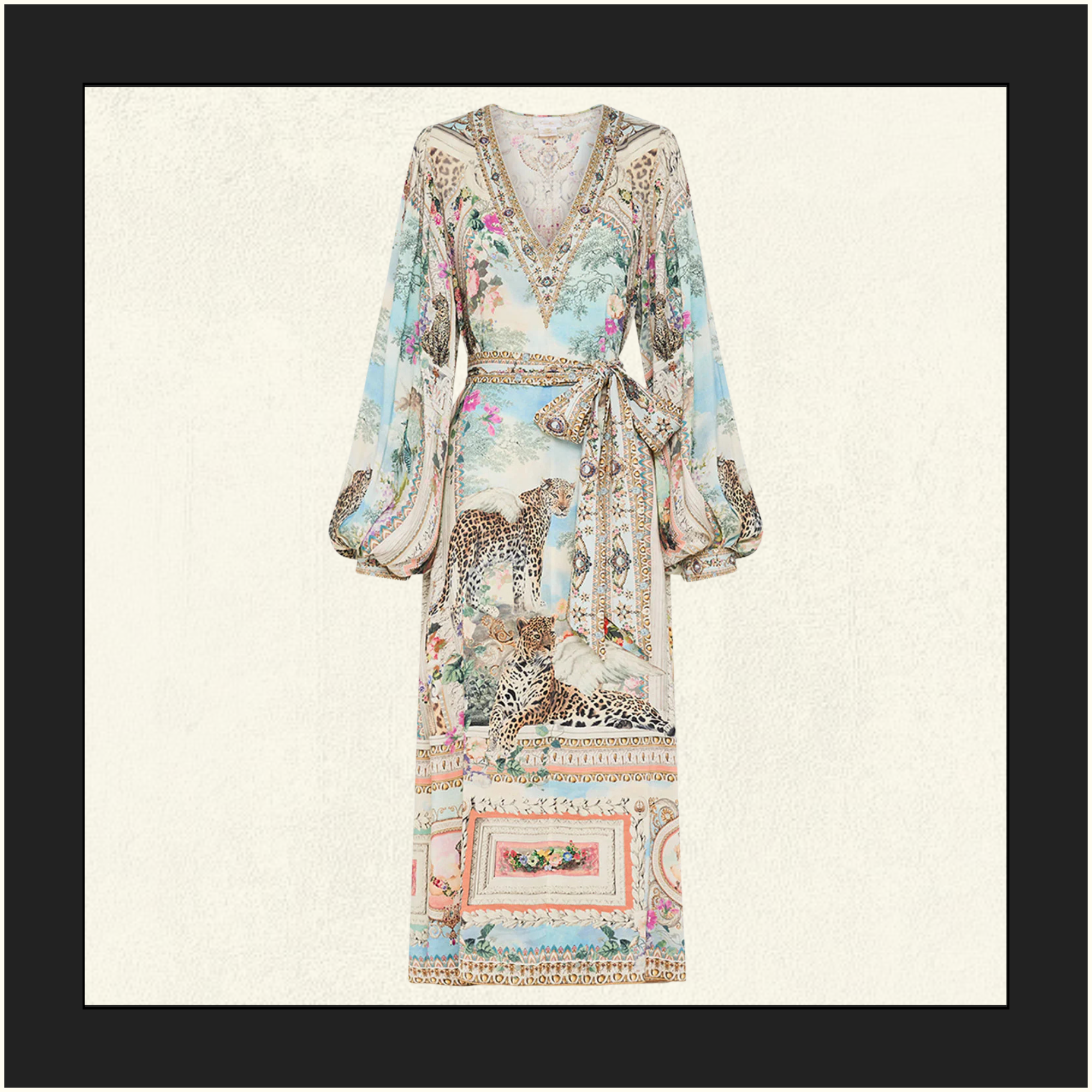 BLOUSON SLEEVE TRAPEZE DRESS