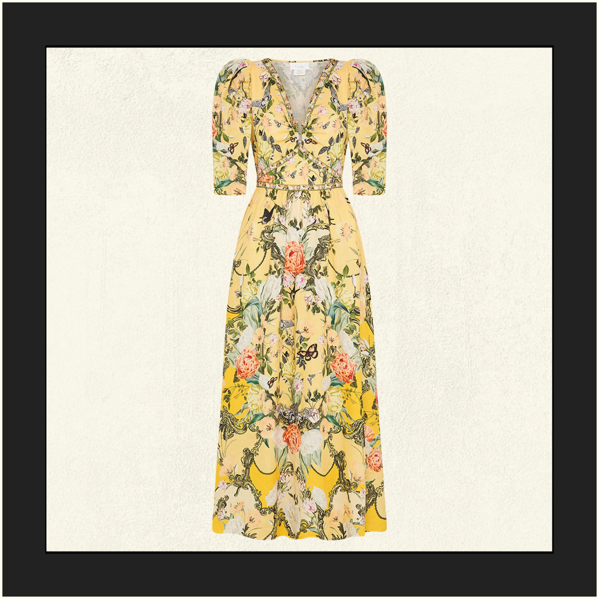 PUFF SLEEVE LONG DRESS