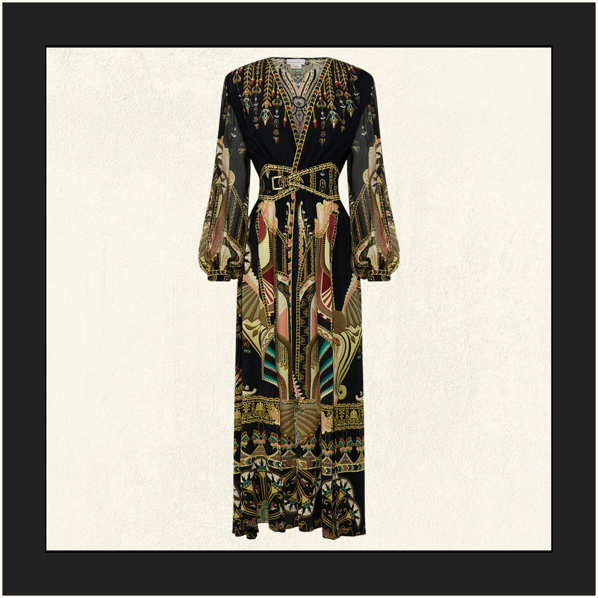 PEAKED WAISTBAND LONG DRESS