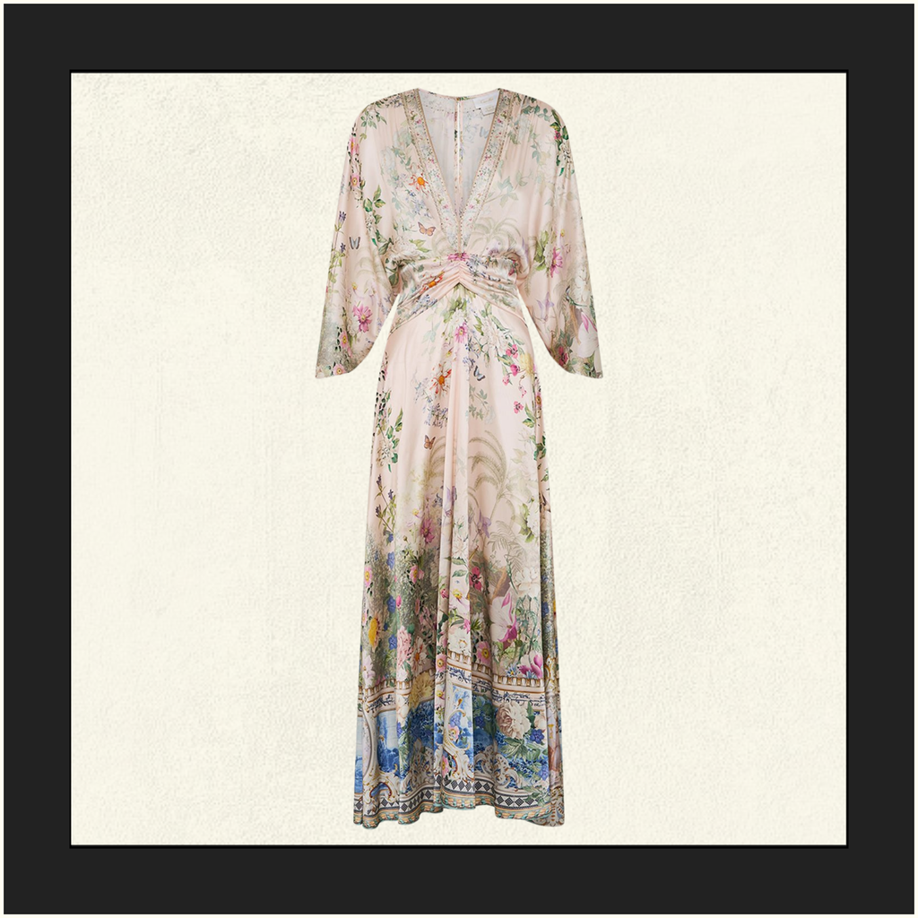PETAL SLEEVE LONG DRESS