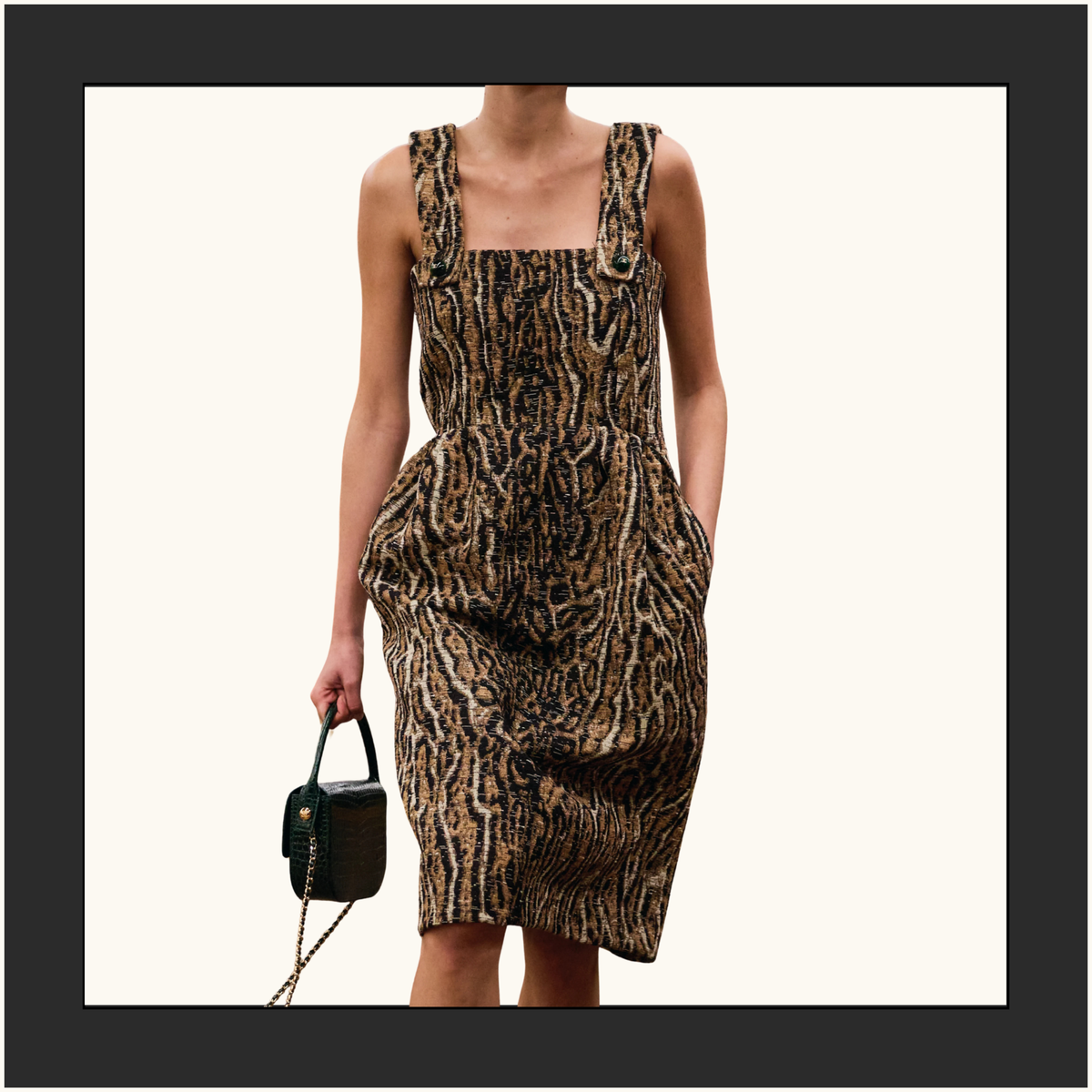 COTTON SILK MIDI DRESS