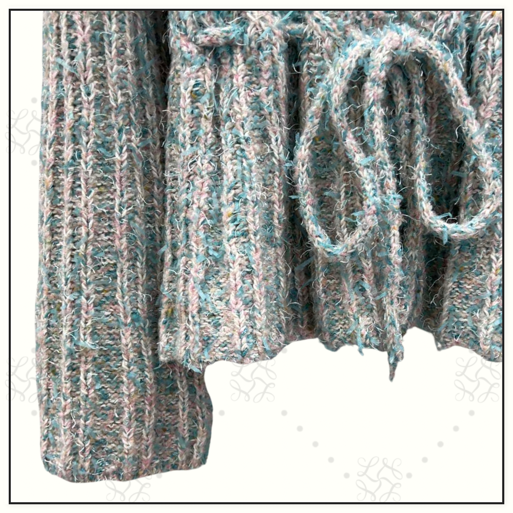 CASHMERE KNIT SWEATER WITH DRAWSTRING WAIST