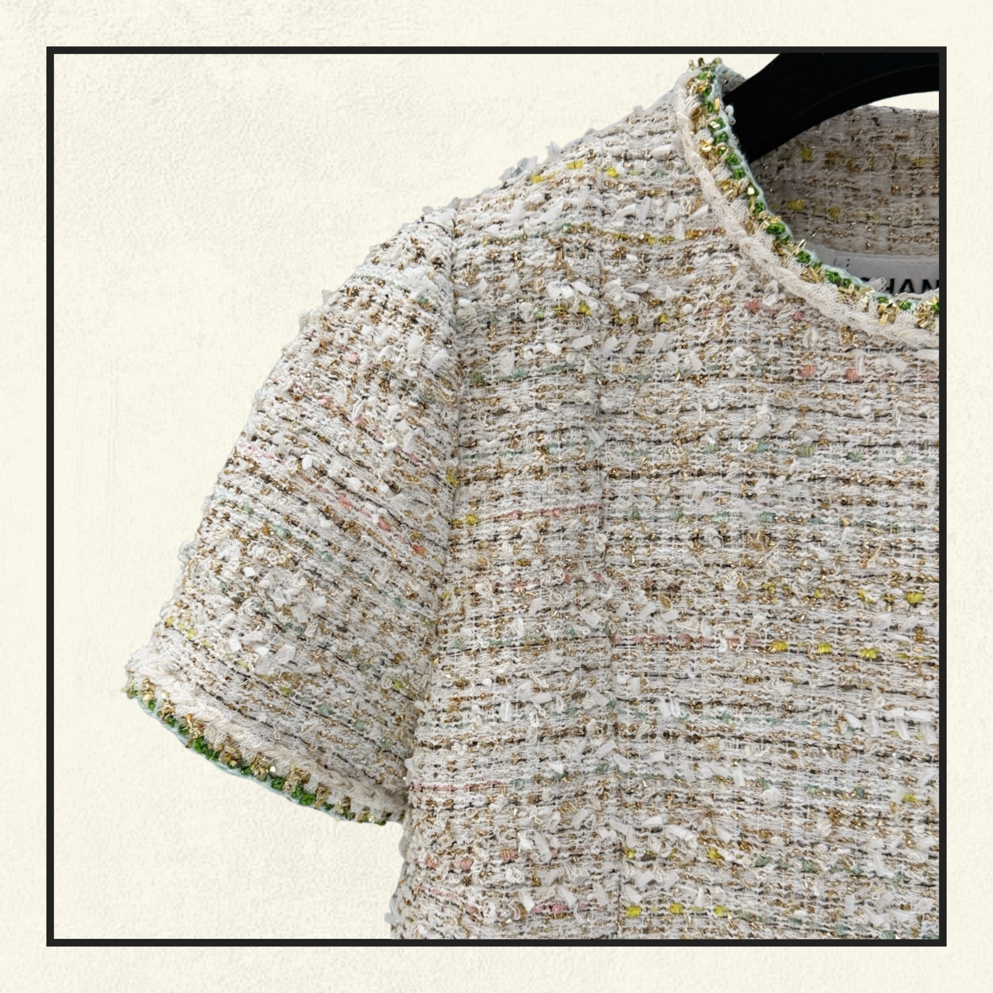 EMBROIDERED TWEED TOP & PENCIL SKIRT