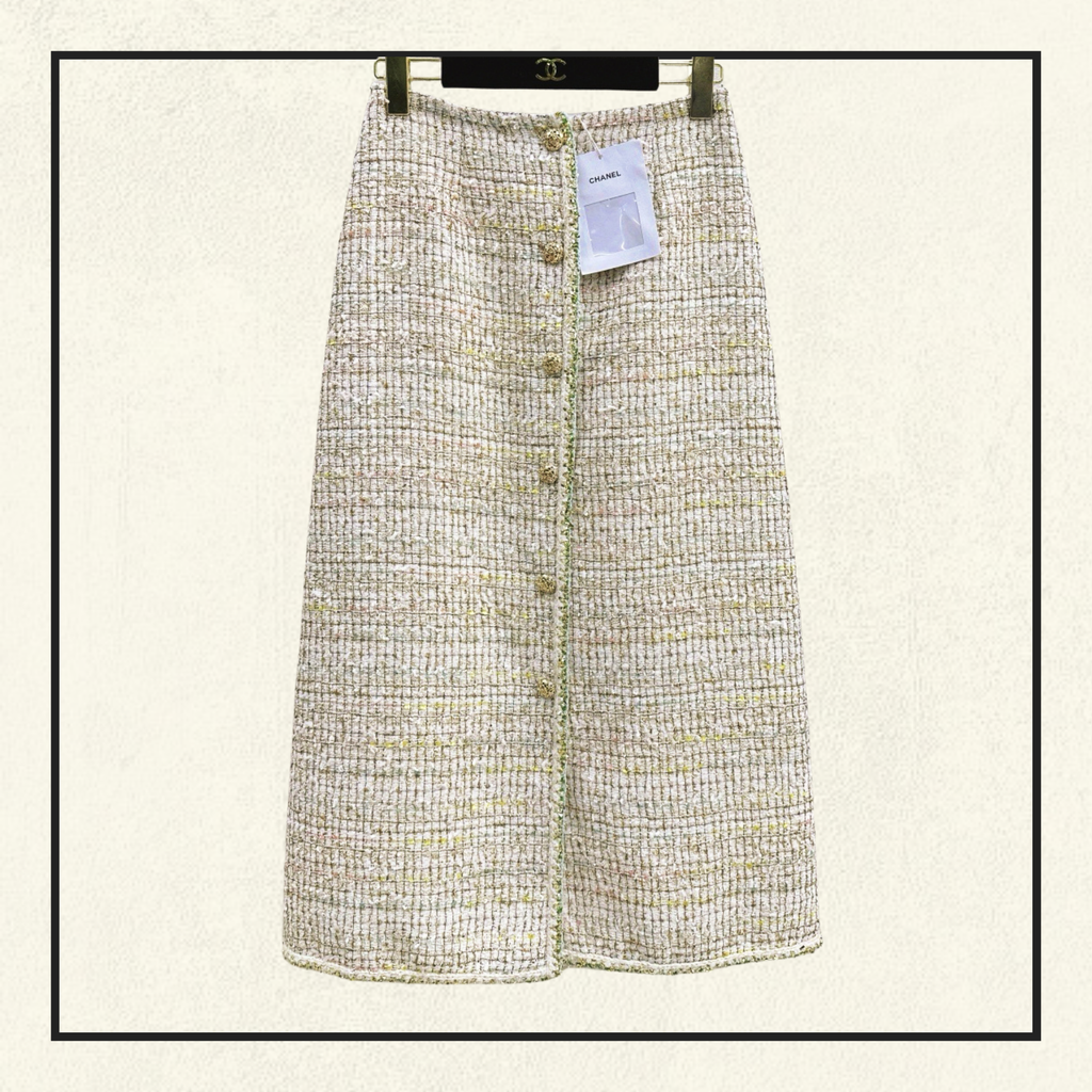 EMBROIDERED TWEED TOP & PENCIL SKIRT