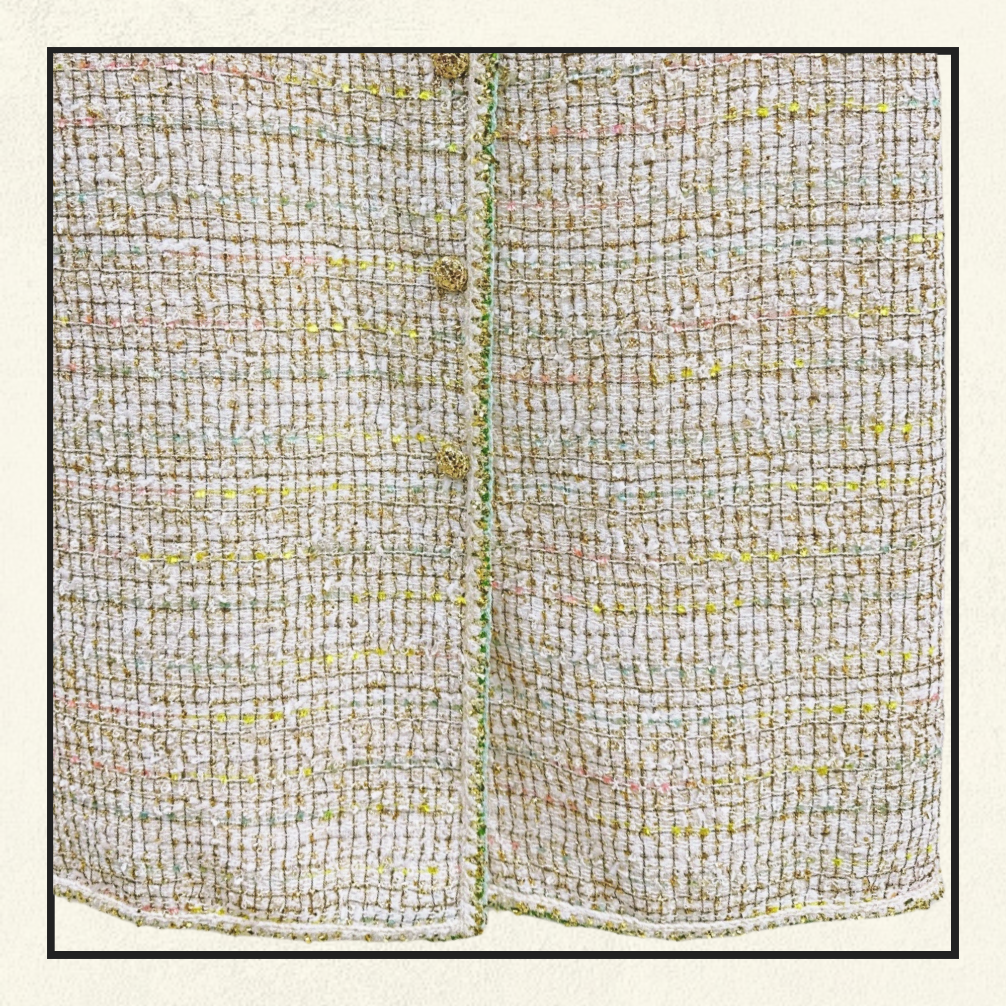 EMBROIDERED TWEED TOP & PENCIL SKIRT