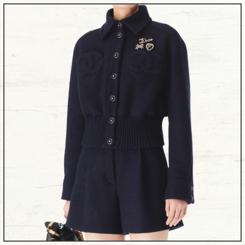 WOOL & CASHMERE NAVY JACKET & SHORTS