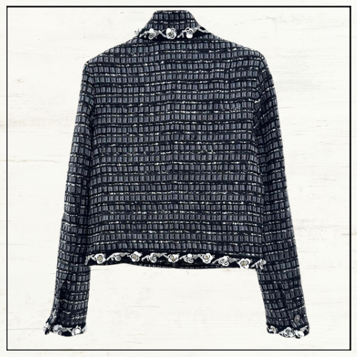 EMBROIDERED COTTON & WOOL TWEED JACKET