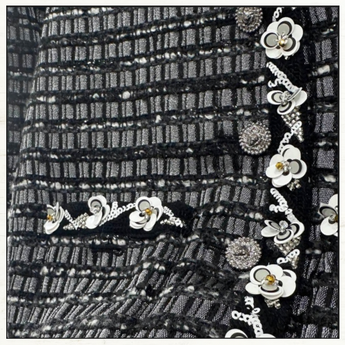 EMBROIDERED COTTON & WOOL TWEED JACKET