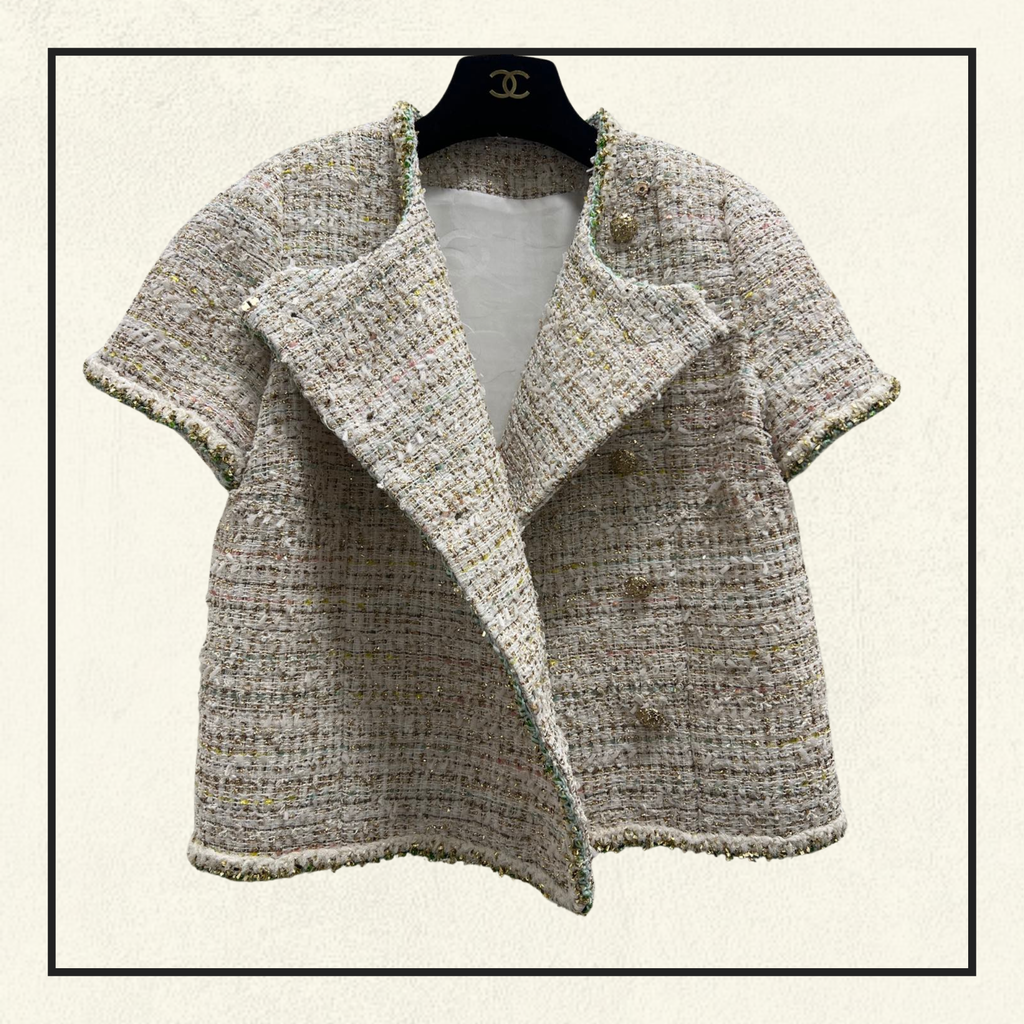 EMBROIDERED TWEED TOP & PENCIL SKIRT