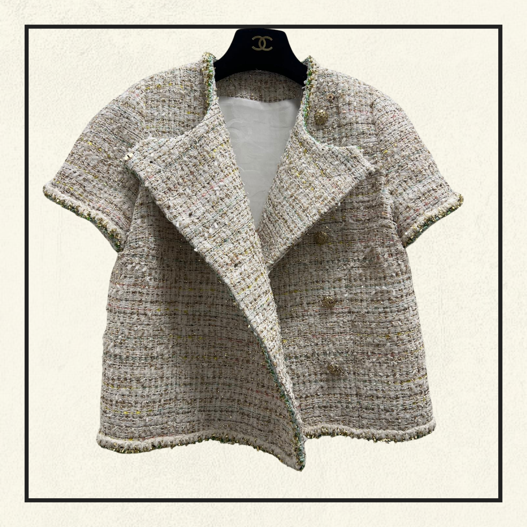 EMBROIDERED TWEED TOP & PENCIL SKIRT