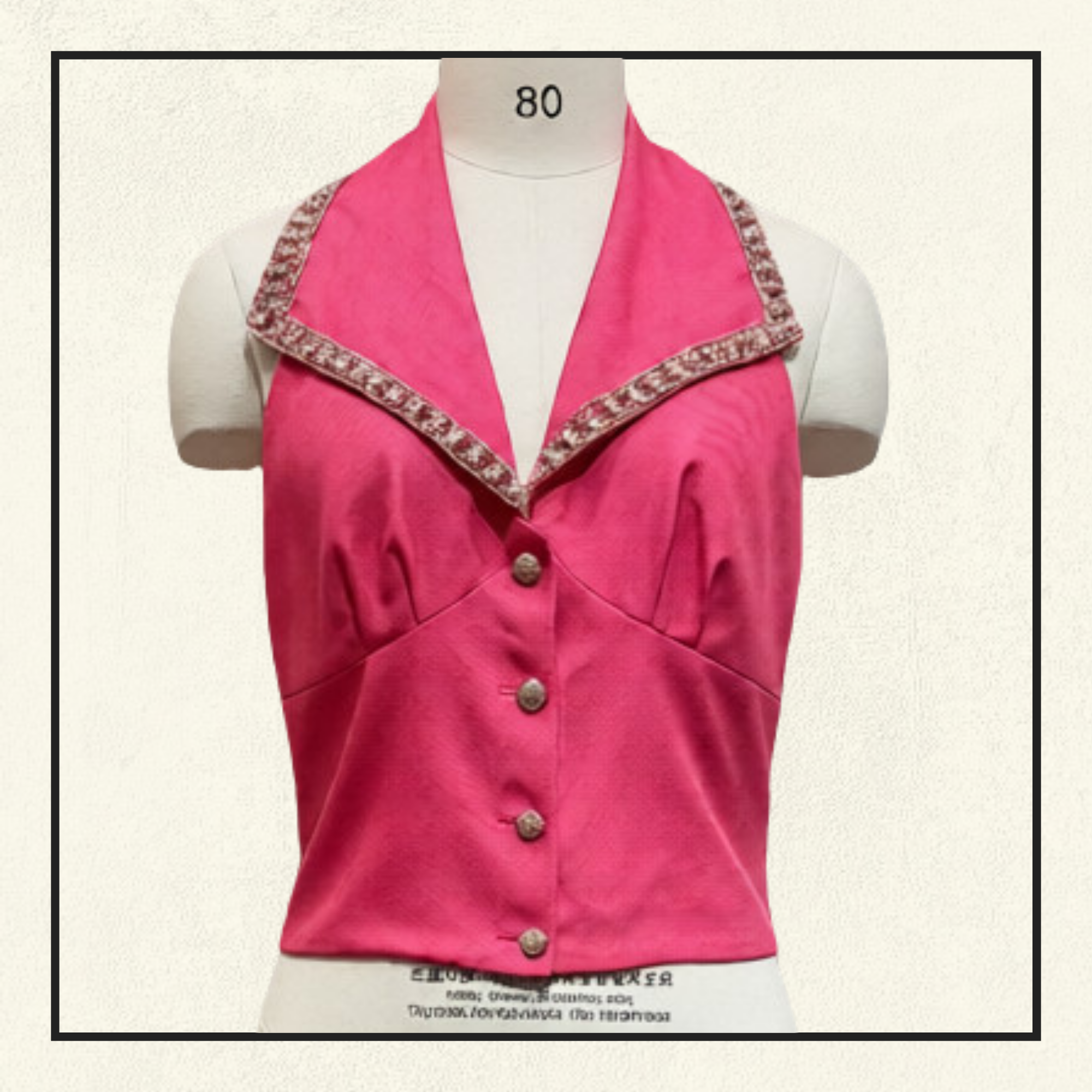 BACKLESS SILK EMBROIDERED TOP