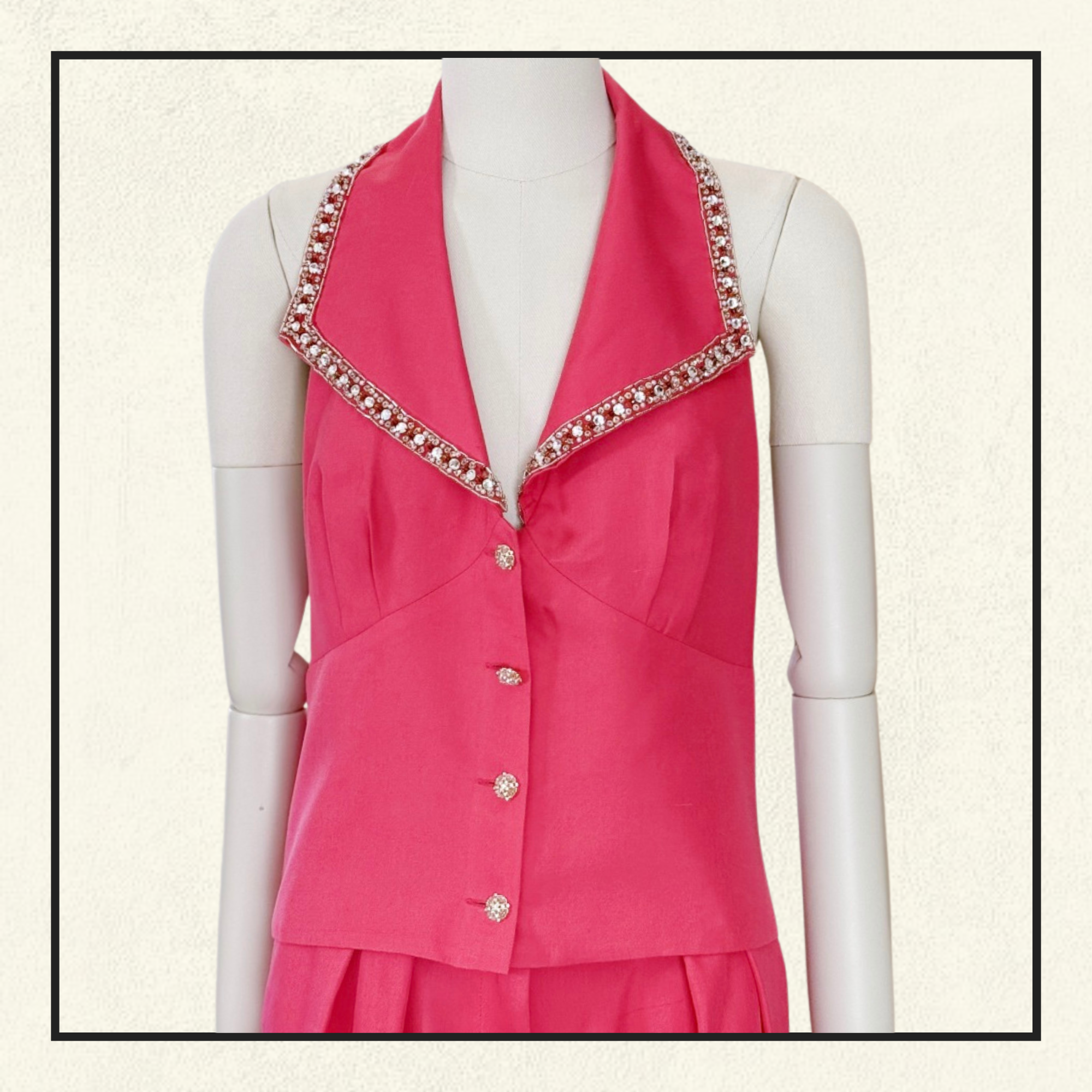 BACKLESS SILK EMBROIDERED TOP