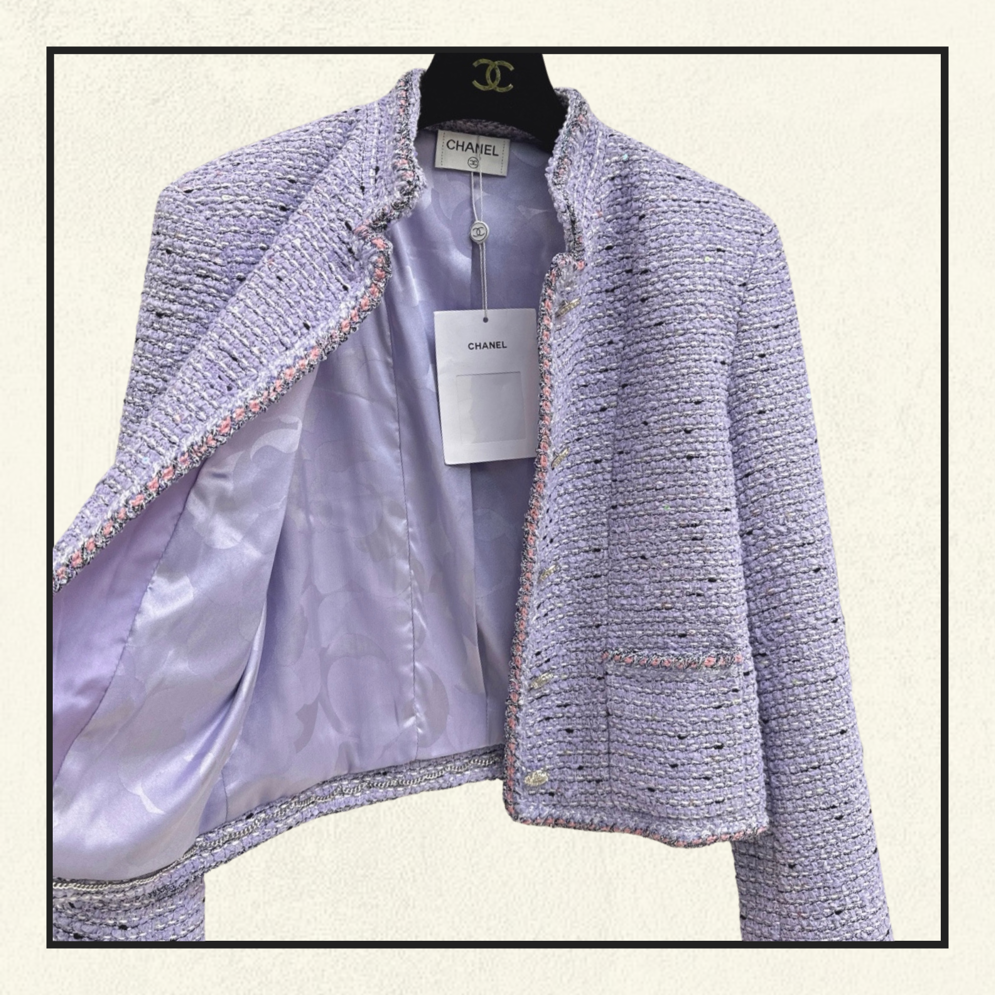 SEQUIN TWEED JACKET & SKIRT