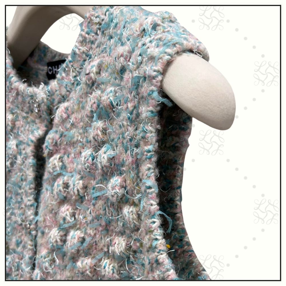 CASHMERE KNIT VEST WITH DRAWSTRING WAIST