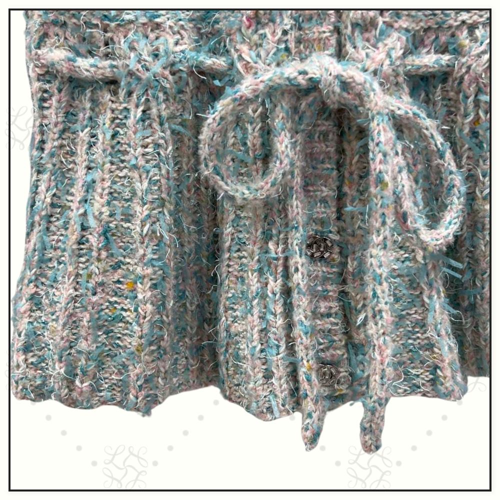 CASHMERE KNIT VEST WITH DRAWSTRING WAIST