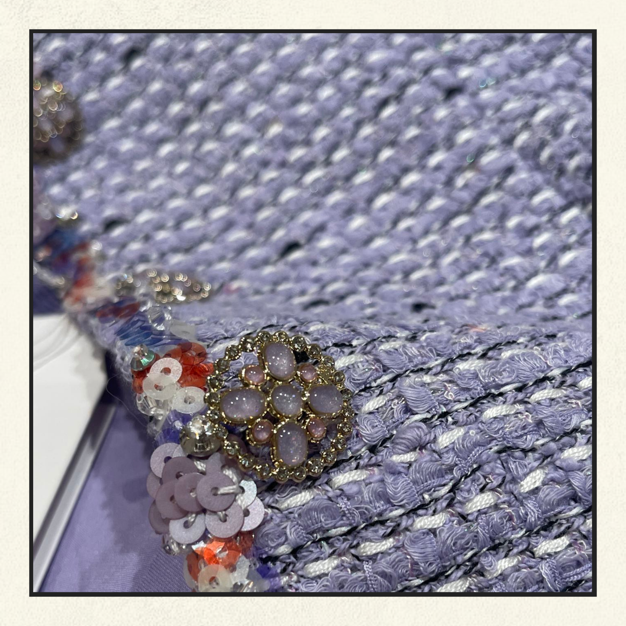 SEQUIN TWEED JACKET & SKIRT