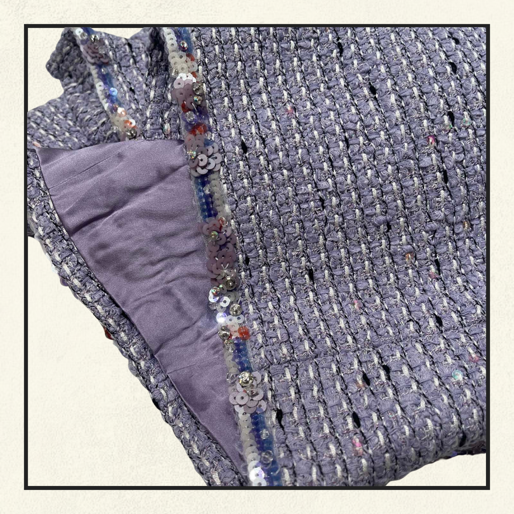 SEQUIN TWEED JACKET & SKIRT