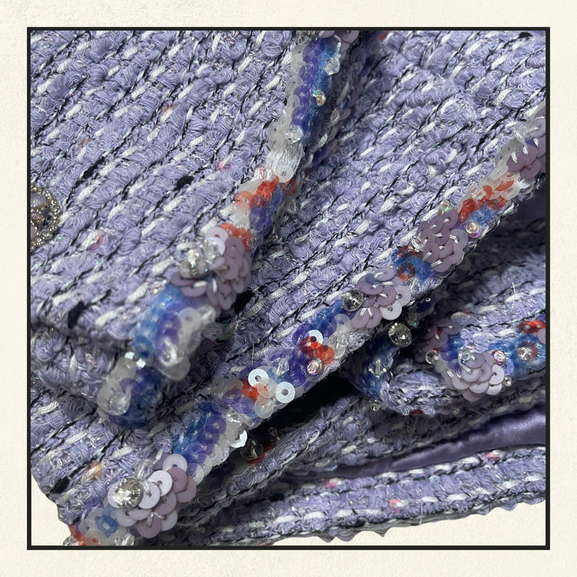 SEQUIN TWEED JACKET & SKIRT