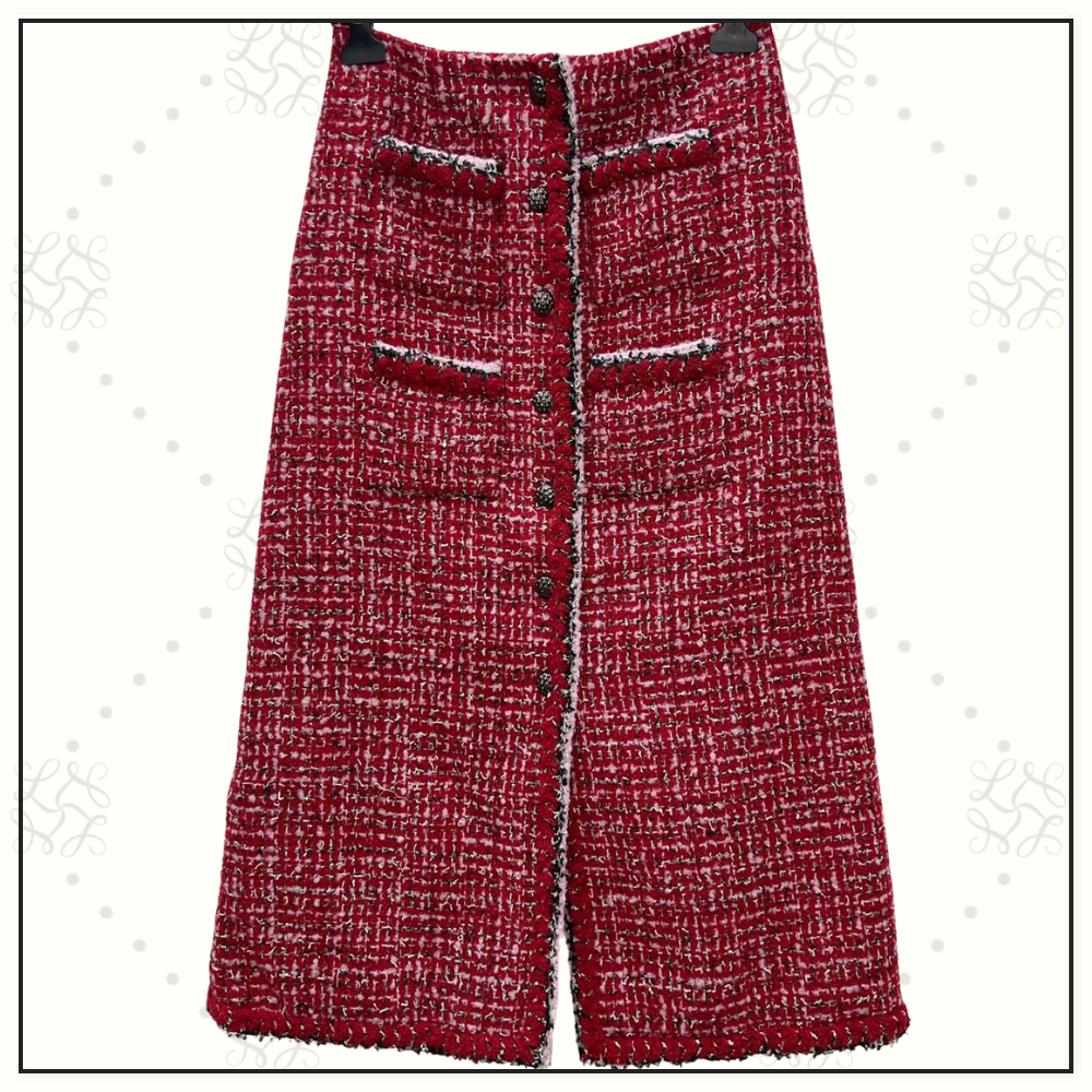 WOOL BLEND TWEED JACKET & SKIRT