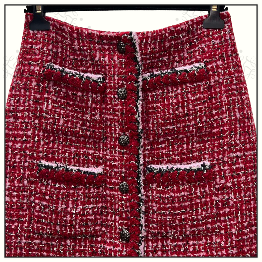 WOOL BLEND TWEED JACKET & SKIRT