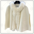 CASHMERE CAPE WITH FOX FUR COLLAR