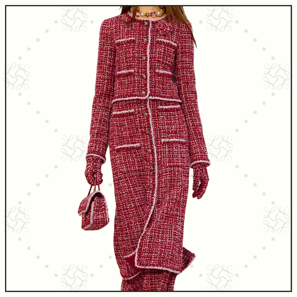 WOOL BLEND TWEED JACKET & SKIRT