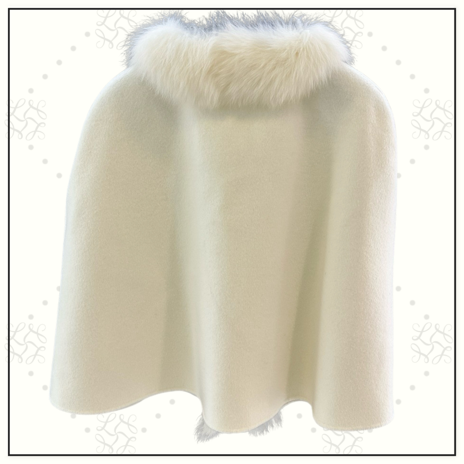 CASHMERE CAPE WITH FOX FUR COLLAR