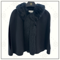 CASHMERE CAPE WITH FOX FUR COLLAR