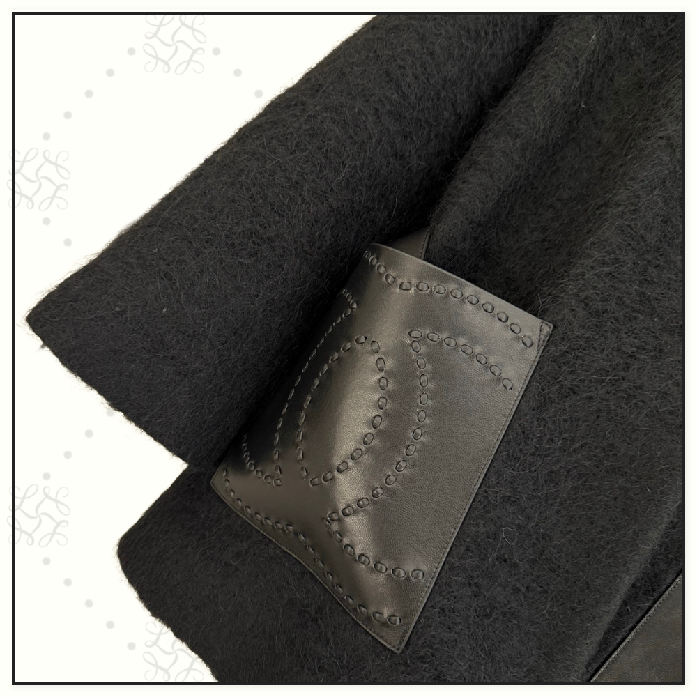 WOOL JACKET WITH LEATHER POCKETS