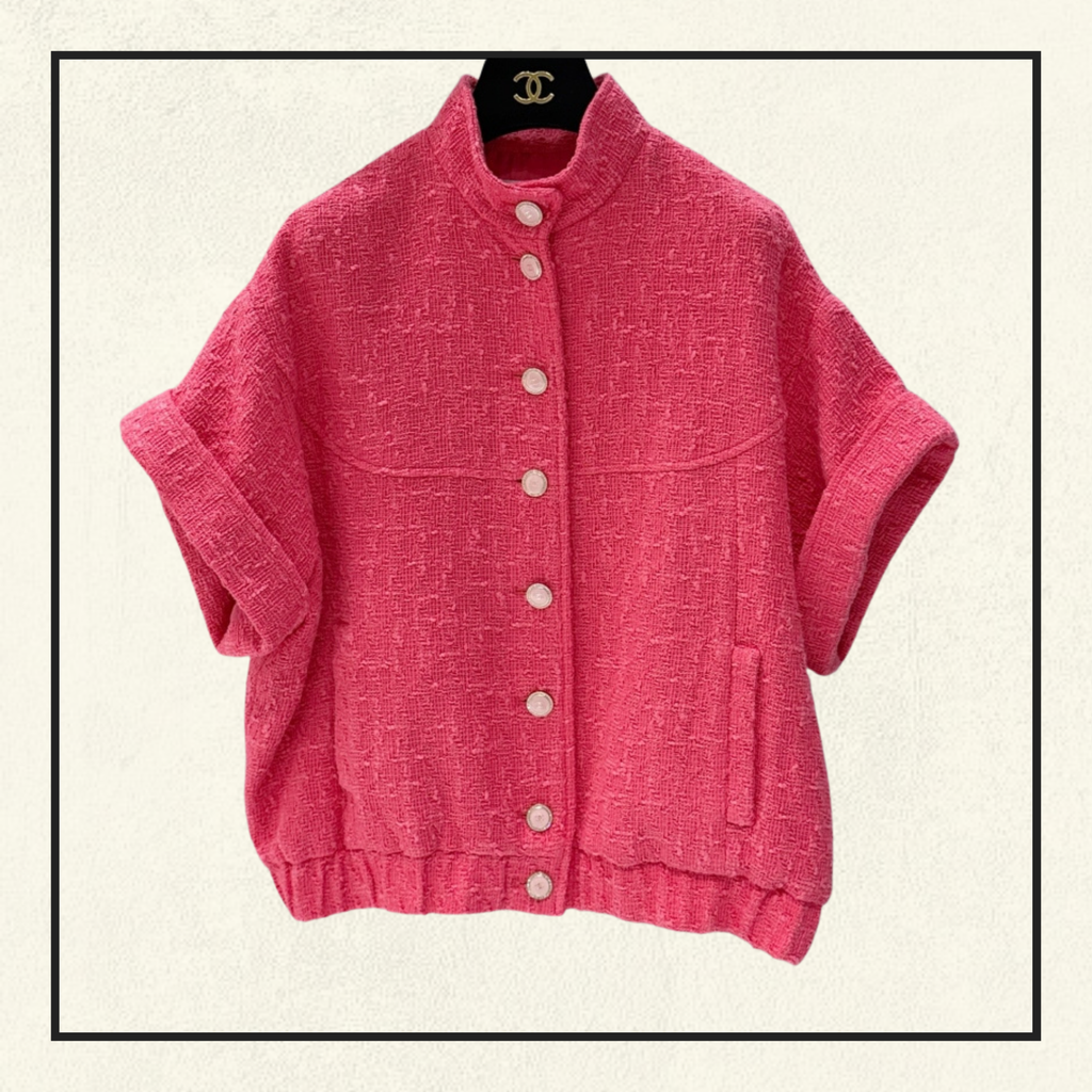 COTTON TWEED SHORT SLEEVE JACKET & MINI SKIRT