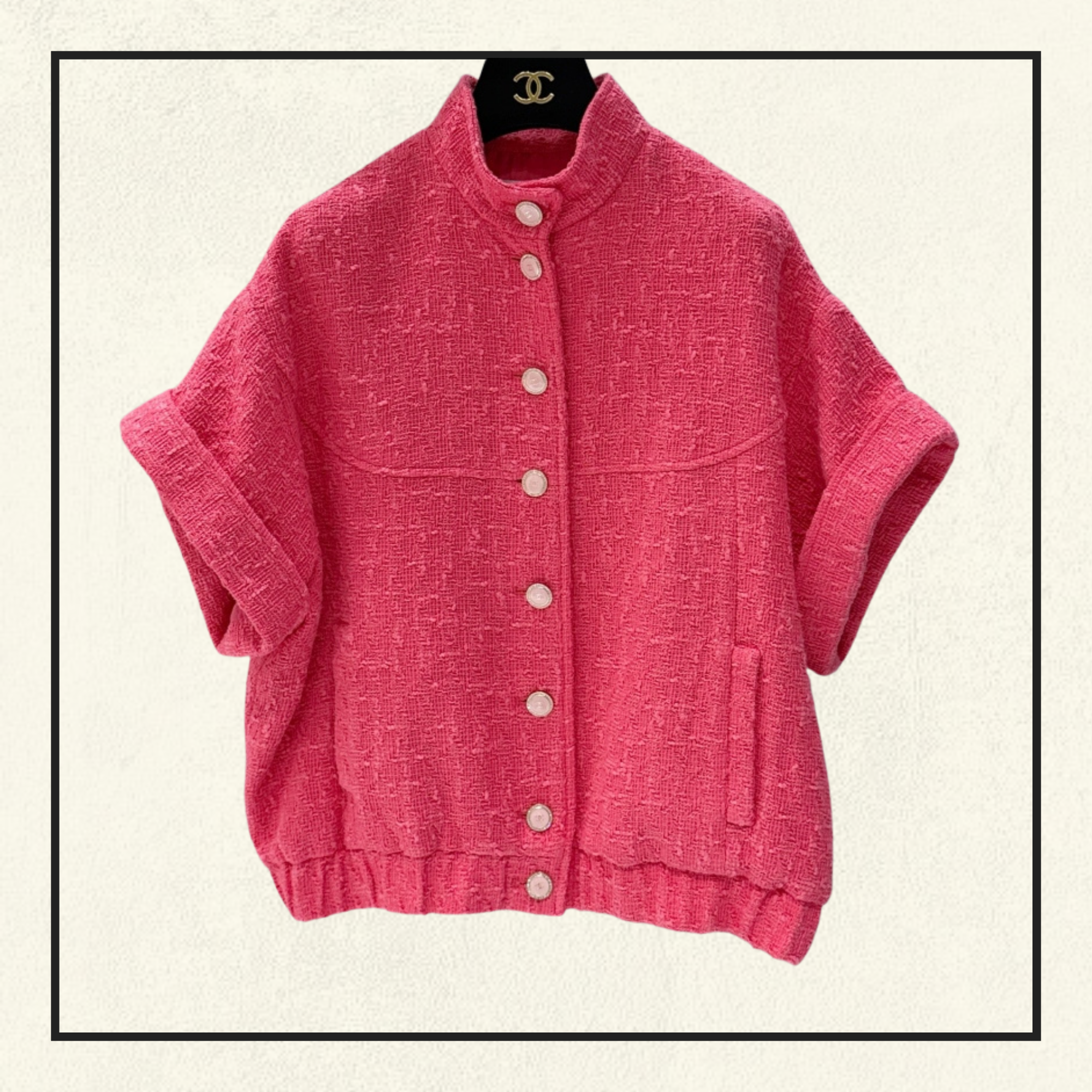 COTTON TWEED SHORT SLEEVE JACKET & MINI SKIRT